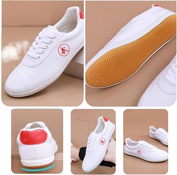 Martial Art Shoes Womens Unisex Boxing Karate Kung Fu Tai Chi Taekwondo Training Shoes Unisex Canvas Breathable Martial Arts Shoes Tai chi Shoes(Size:33 EU,Color:D)