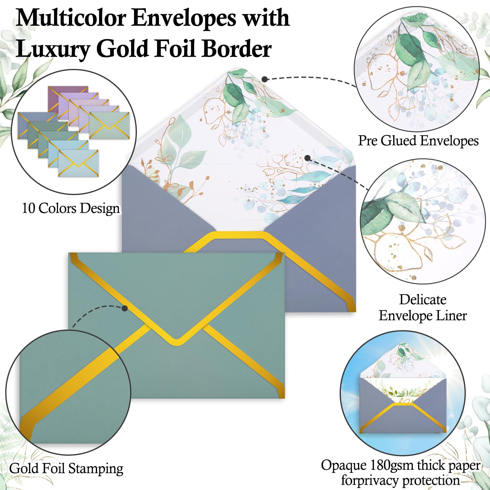 VNS Creations - Paquete De 100 Tarjetas De Agradecimiento De Boda De 4 X 6 Pulgadas, Tarjetas De Agradecimiento De Boda Con Sobres Y Pegatinas, De Mr