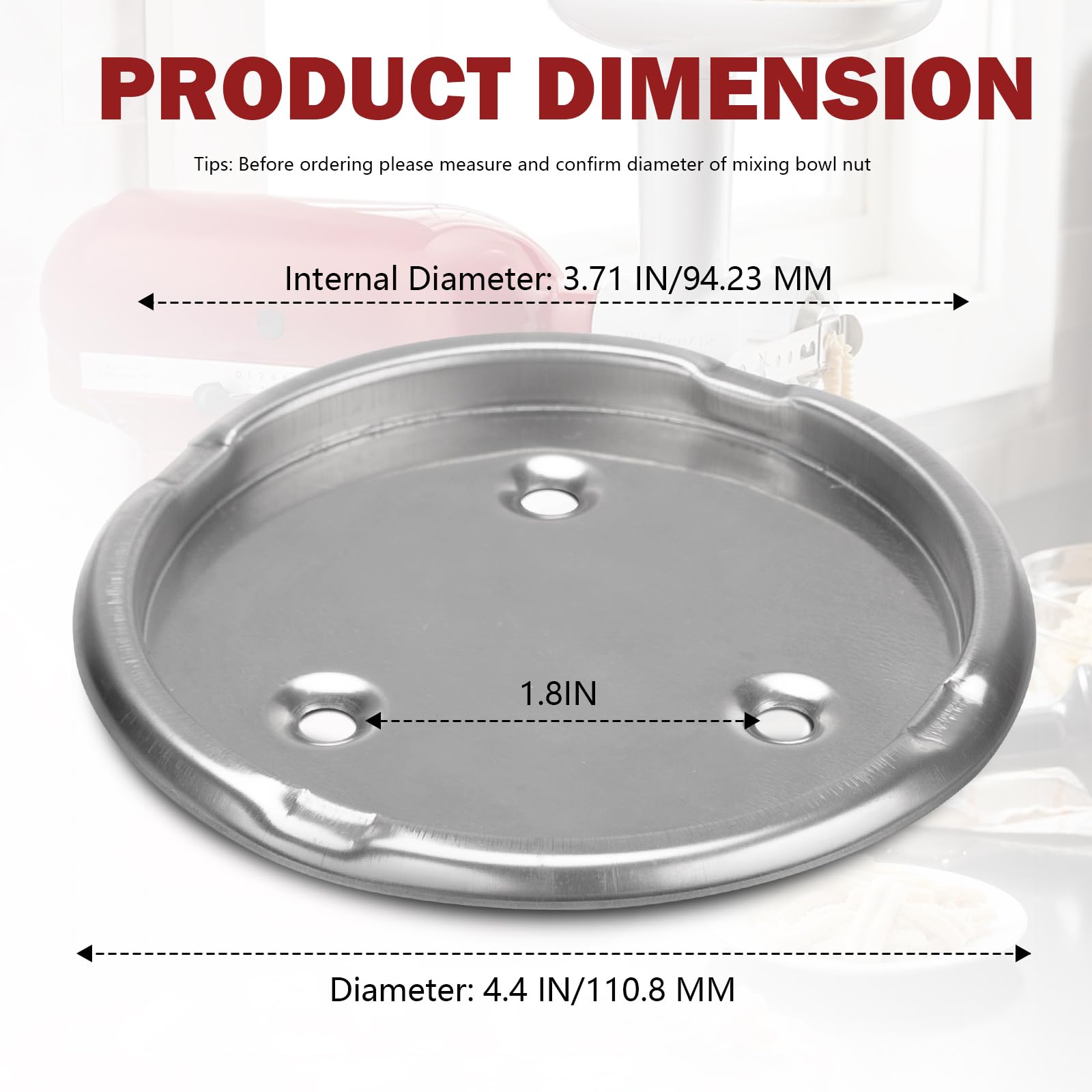 Original KitchenAid Twist Bowl Plate Cap 4163032 (W10191926) – Ersatzteil Für Viele KitchenAid Mixer