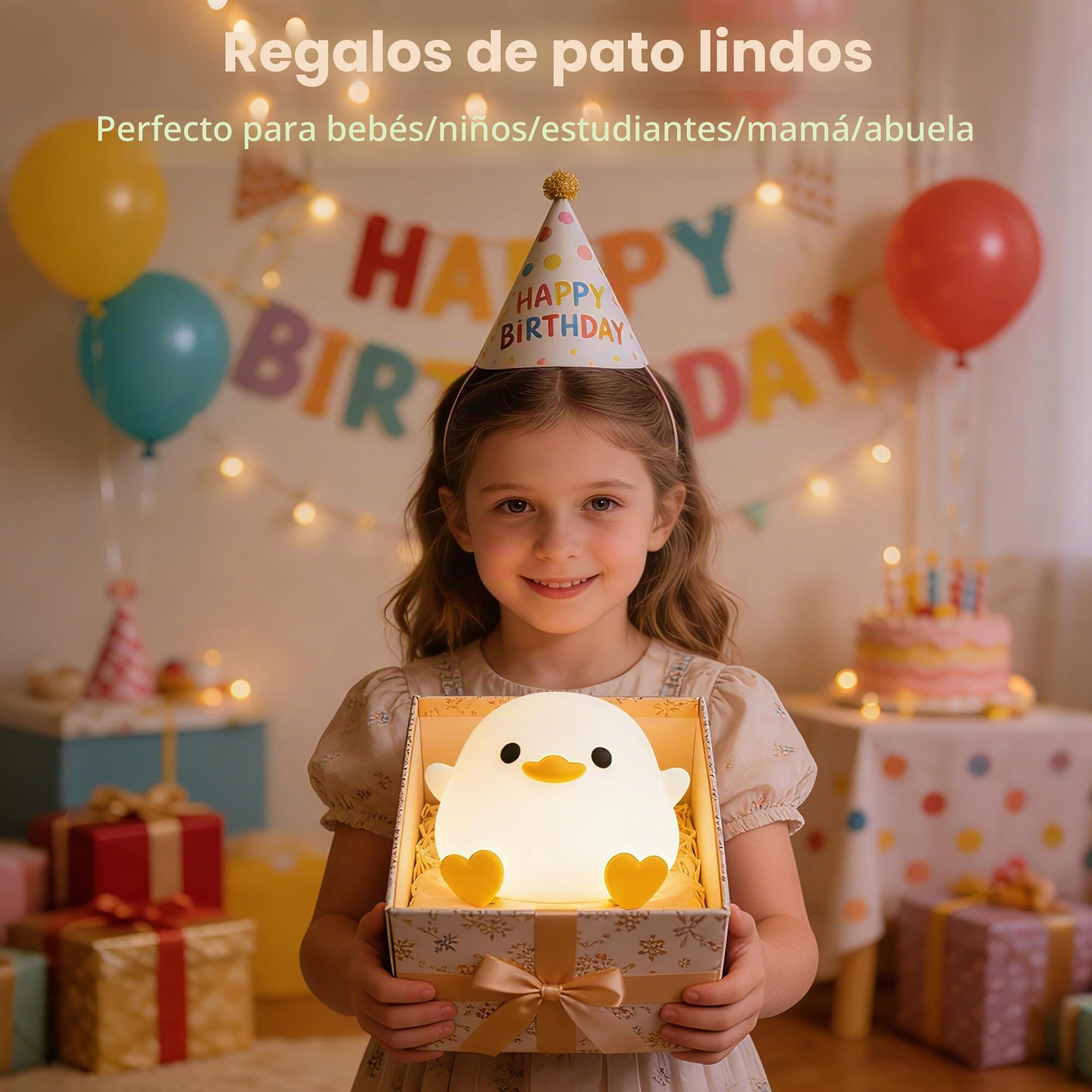 FAMIDUO Luz Nocturna Infantil, DoDo Pato Lampara Bebe Noche Silicona,USB Recargable LED Táctil Lámpara,Brillo Ajustable y Temporizador luz bebe nocturna,Regalos de Cumpleaños Navidad para niños/bebés