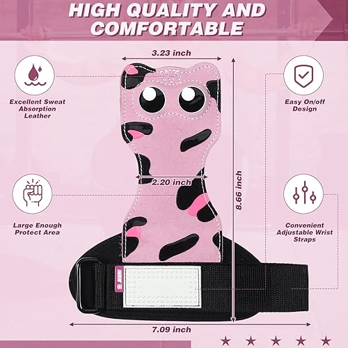 Miniatura 2 de Correas de muñeca de levantamiento de pesas con cojín para muñeca, correas de entrenamiento de gimnasio de doble capa de cuero con bolsa de