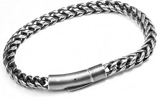 THE MEN THING 6mm Pure Stainless Steel Franco Link Chain Bracelet, American trending - Biker Punk Style Bracelet for Men &... Price In India