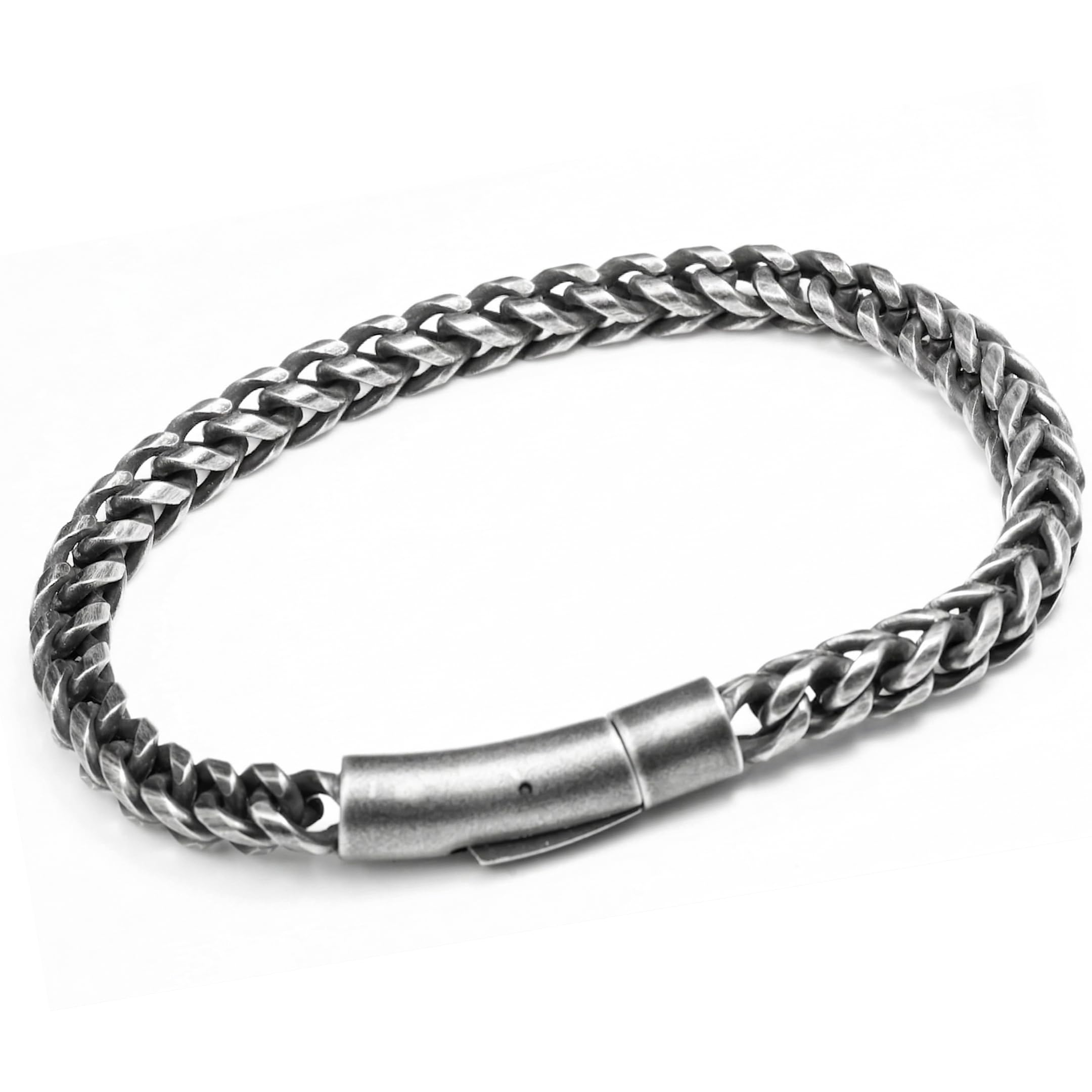 the men thing 6mm Pure Stainless Steel Franco Link Chain Bracelet, American trending - Biker Punk Style Bracelet for Men & Boy (8-9 inch)-picture-31