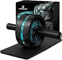VINSGUIR Dual Wheel Ab Roller with Knee Pad - Stable Abs Wheel for Core Strength, Home Gym Workout, 440lbs Capacity