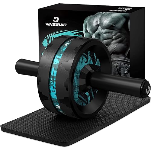 VINSGUIR Ab Roller Wheel, Abs & Core Workout Equipment for Home Gym with Knee Pad Accessories, Abdominal Wheel for Full-body Strength Training