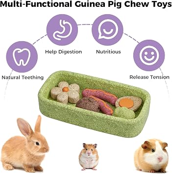 mini&moe Hamster Chew Toys for Teeth - Guinea Pig Chews and Treats Natural Hamster Enrichment Toys Improve Dental Health for Rat, Bunny, Chinchilla, Gerbils and Small Animal