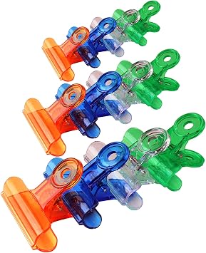 Plastic Clear Clips Food Bag Clamps, 30 Pack, 3 Sizes | assorted sizes 2.5"x2.3", 2"x1.8", 1.5"x1.3"
