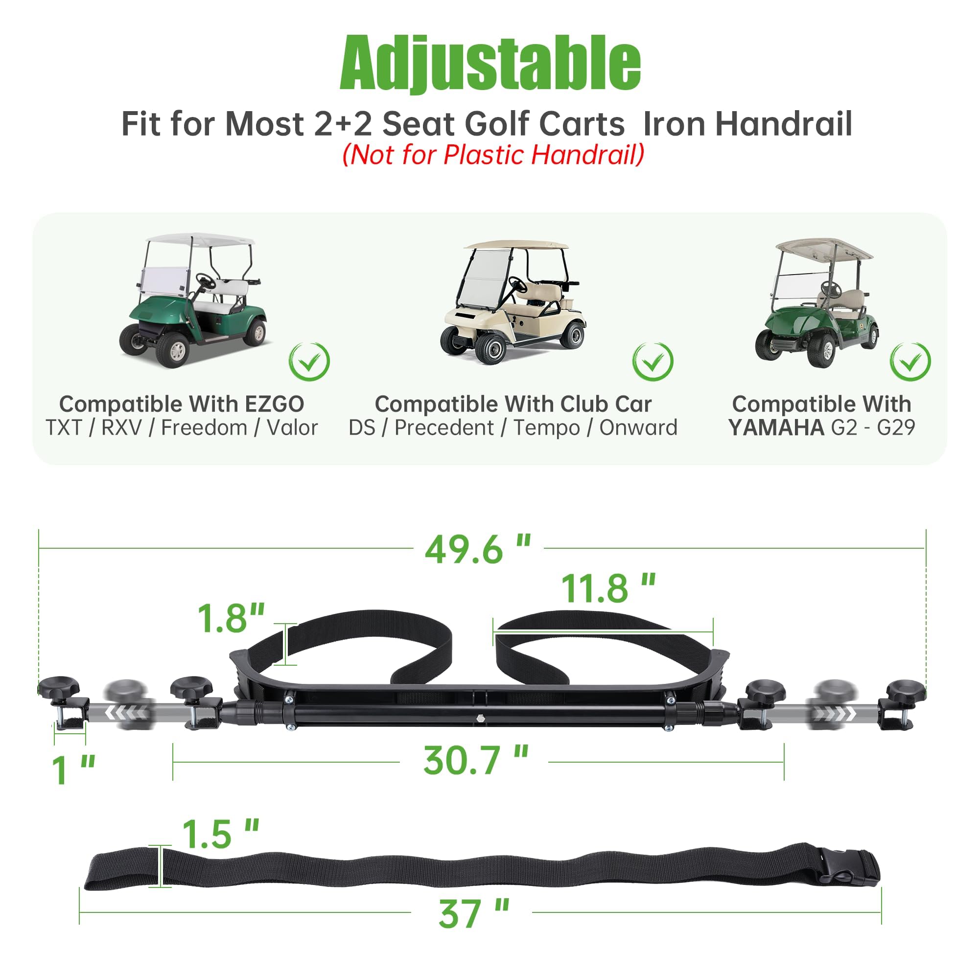 10L0L Universal Golf Bag Holder Attachment No-Drilling Required for Yamaha EZGO, Club Car - Image 3