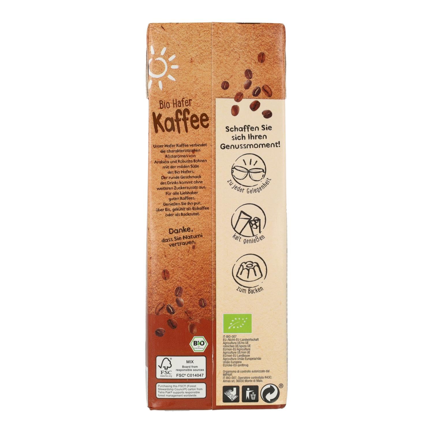 BEBIDA DE AVENA Y CAFE BIO 1 L