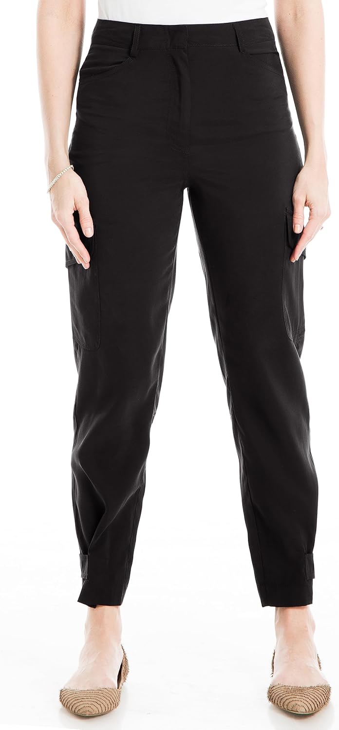 Max Studio Women's Peachskin Pant with Flap Pockets