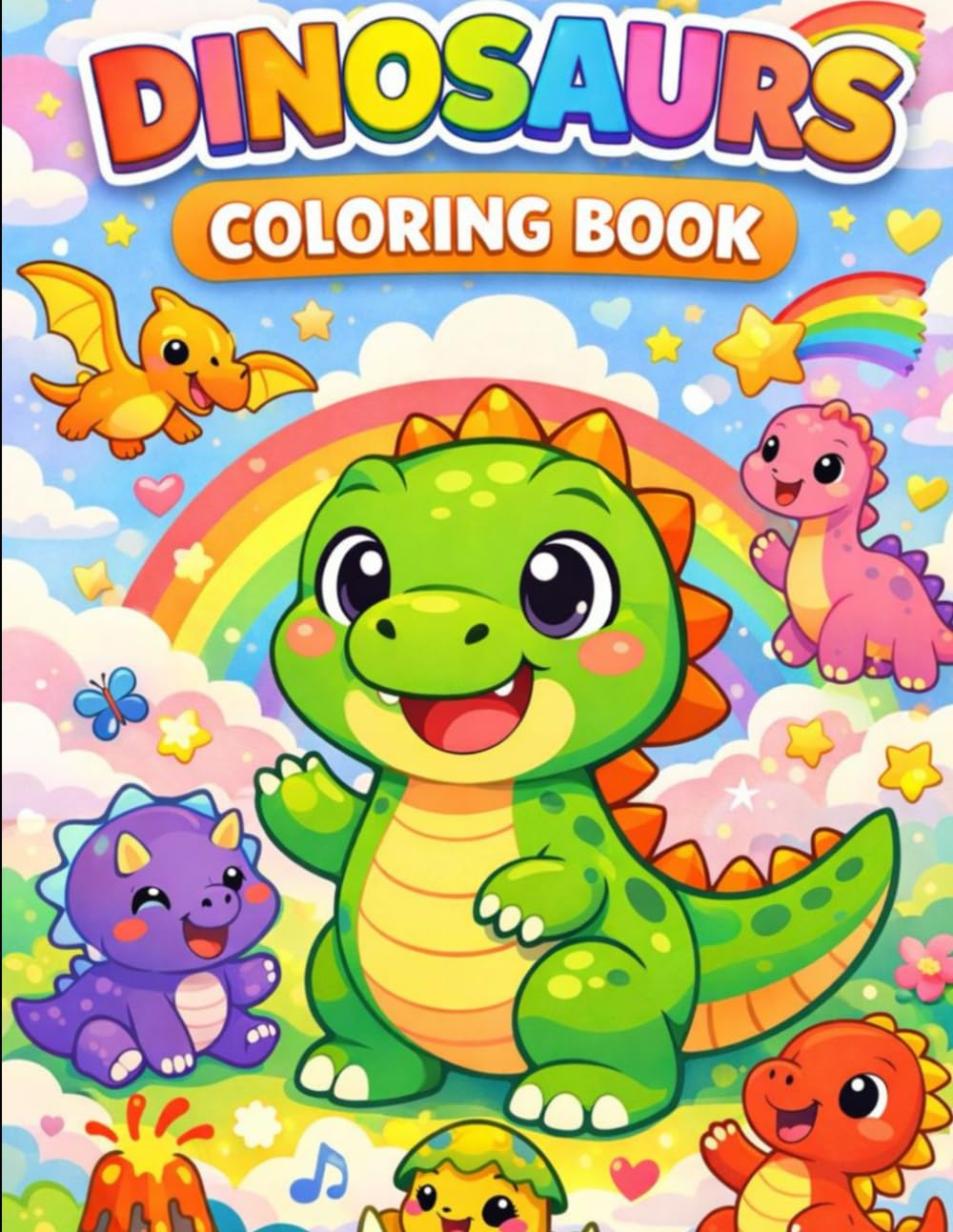 Dinosaur Coloring Book for Kids Ages 3–6: Fun and Easy Dinosaur Coloring Pages for Toddlers and Preschool Kids