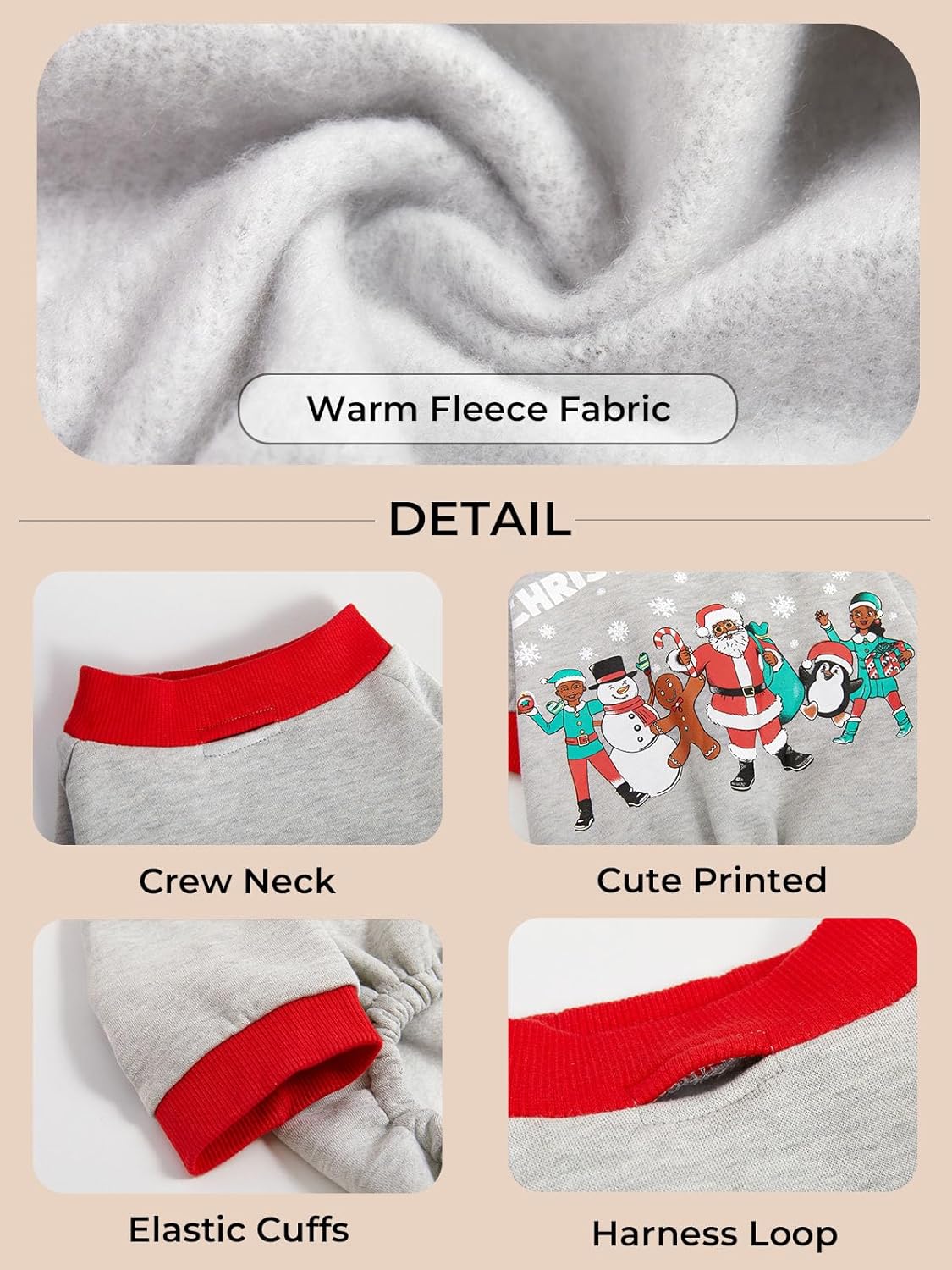 Haloumoning Family Christmas Pajamas Matching Sets Xmas PJs Sets Holiday Jammies Sleepwear - Image 6