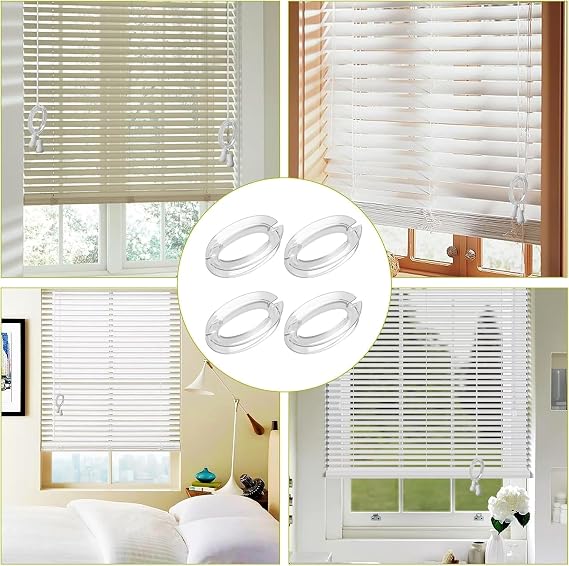 8Pack Window Blind Cord Winder,Blind Cord Holder Safety Baby Proof Blind String Holder Wrap Child Proof Clear Plastic Windows Shade String Clips,No Wall Damage