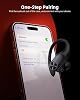 Auriculares PocBuds inalámbricos Bluetooth, 80 h de reproducción, estuche de carga inalámbrica, pantalla digital, deportivos con gancho, graves profundos, IPX7, para TV, teléfono, laptop, negro 7