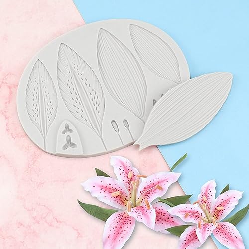 Miniatura 4 de Molde de fondant de flores moldes de silicona para decoración de tartas de flores de lirio para decoración de cupcakes mousse chocolate de caramelo