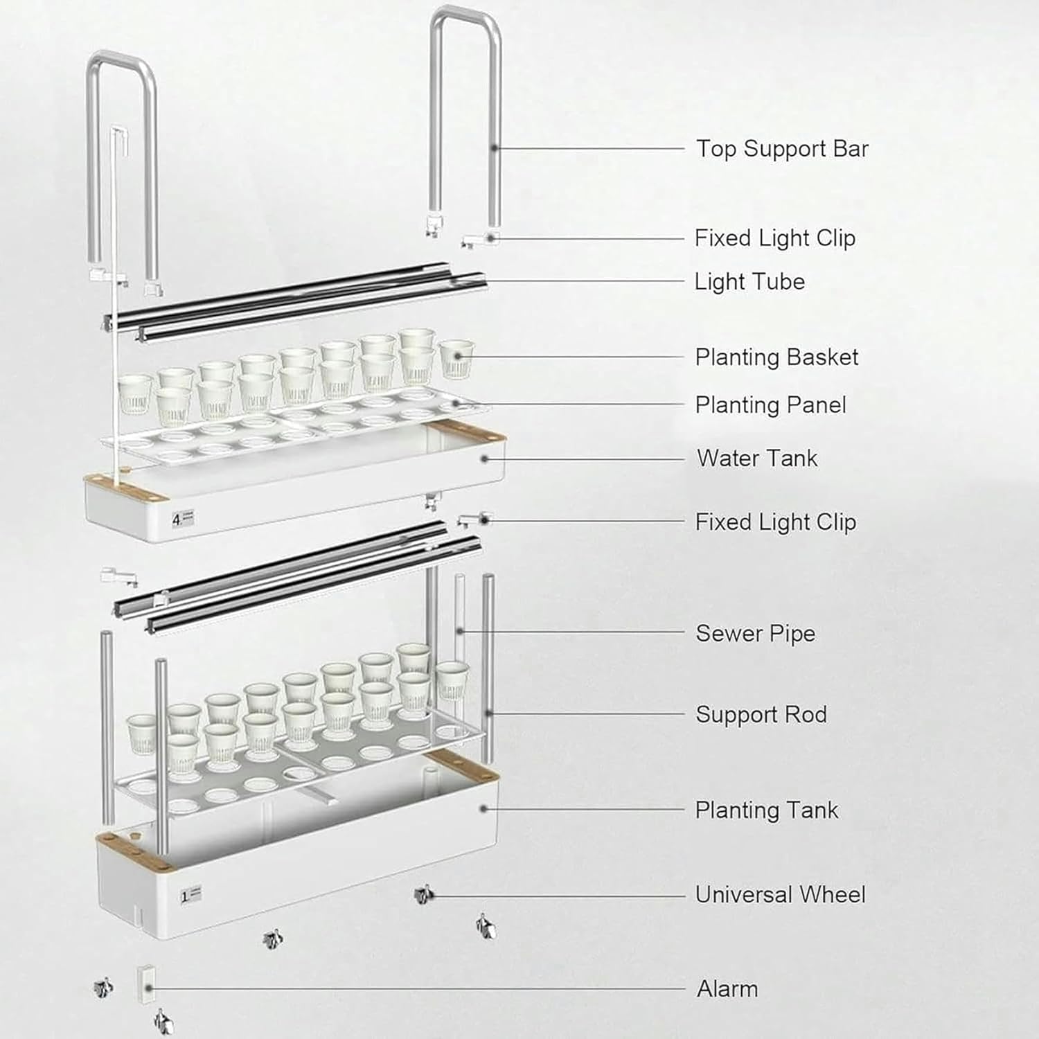 Hydroponic Cultivation System for Internal Garden, Set of 3/4 Level Hydroponics Towers, Hydroponic Planter, Vertical Hydroponic Culture for Plants, Suitable for Planting