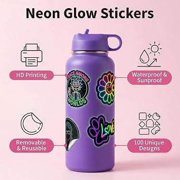 100 Pcs Cute Stickers - Waterproof Vinyl Stickers for Kids & Adults, Laptop Stickers Skateboard Stickers for Decoration, Teacher Rewards & Party Favors