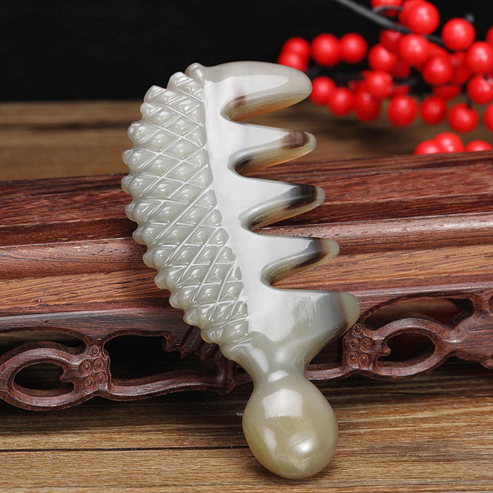 Pettine Per Corno, Piccolo Corno Pettine Per Massaggio Naturale, Pettine Per Capelli, Pettine Per Denti Antistatico Per La Maggior Parte Dei Tipi Di Capelli (thickness over 1.5cm)