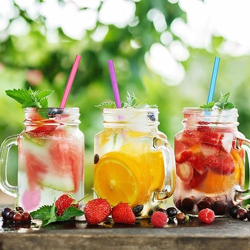 Miniatura 4 de 100 pajitas de plástico duro de 9.3 pulgadas, pajitas desmontables reutilizables largas para beber cono de nieve, helado, café, cocina, suministros