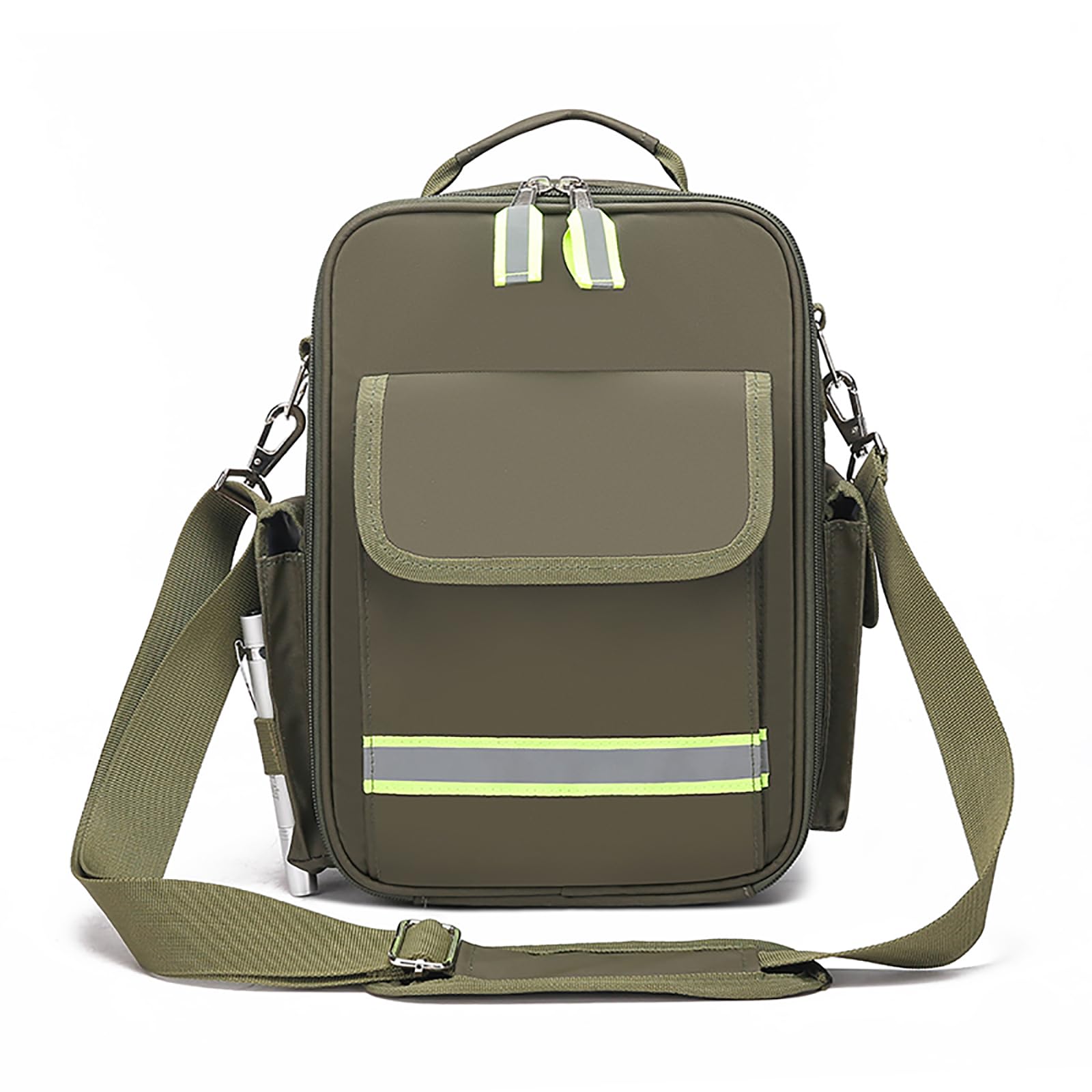 Bolsas de emergencia vacías,bolsa médica con asa y correa para el hombro,bolsa de suministros médicos,para el cuidado del hogar,senderismo(Verde Militar)