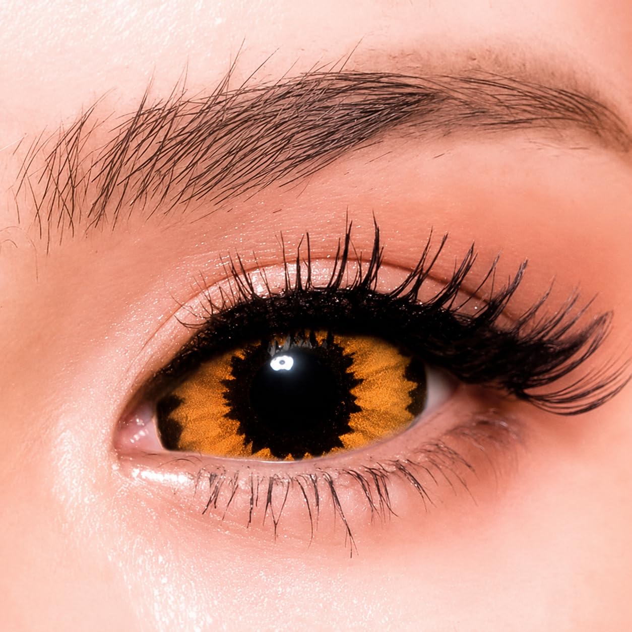 Soczewka kontaktowa twardowkowa - Orange Elf - 1 para 2 soczewek - Do uzytku przez 1 rok - Bez mocy - COSPLAY - HALLOWEEN