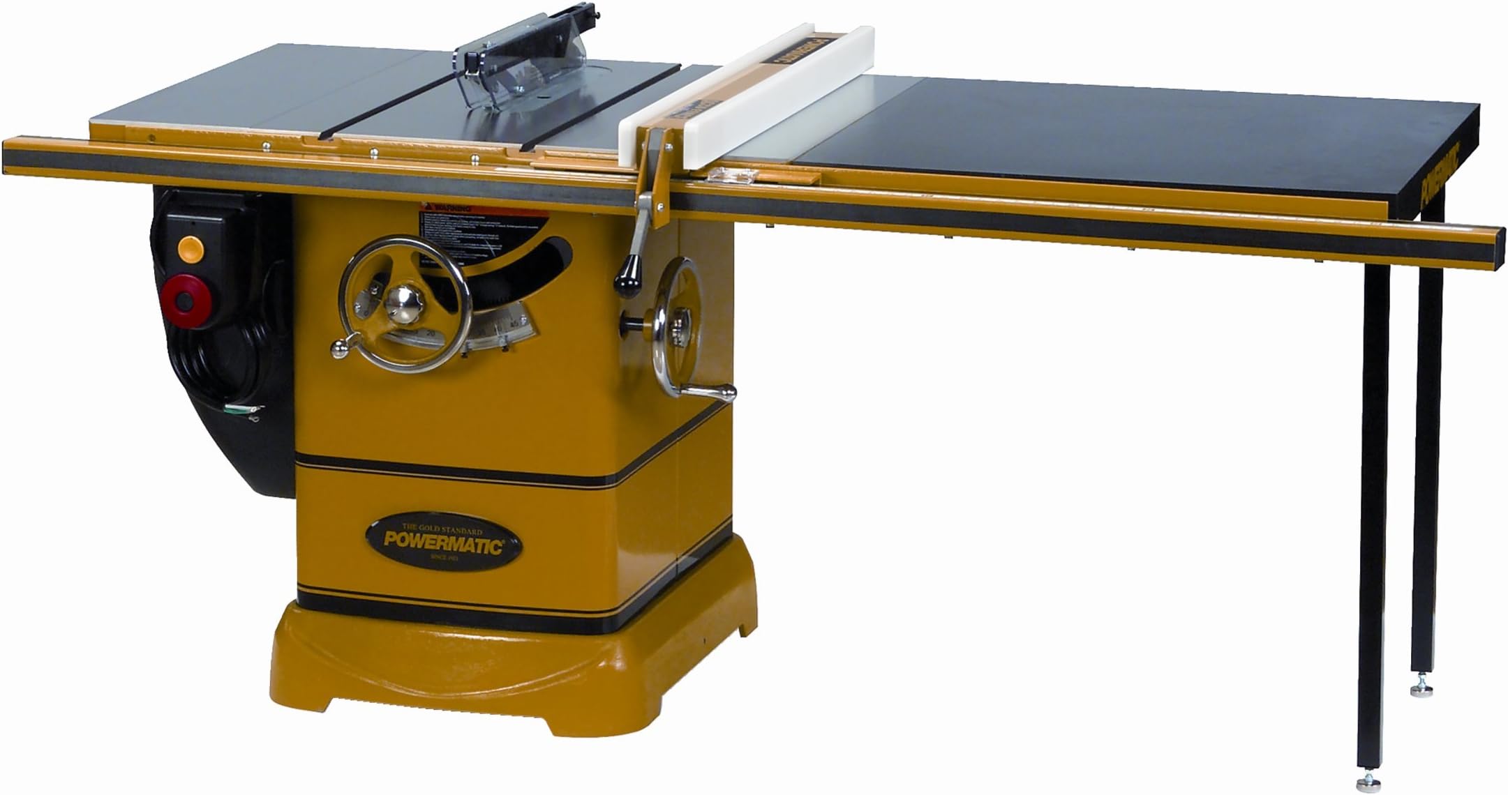 Powermatic 1792000K Model PM 2000 3 Horsepower Cabinet Saw with 50-Inch Accu-Fence, 2 Cast Iron Extension Wings, Table Board, and Legs, 230-Volt 1 Phase