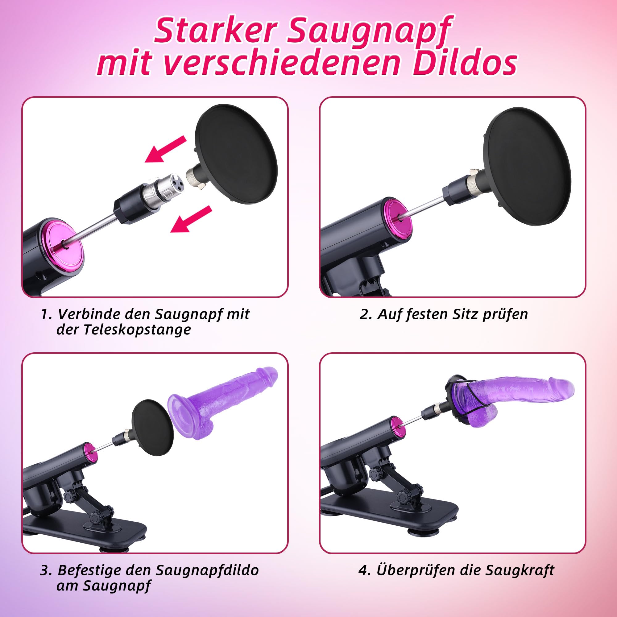 Maquina de follar con dildos y ventosa, maquina sexual con 7 accesorios, maquina consolador con control remoto inalambrico, juguete sexual para ambos juntos