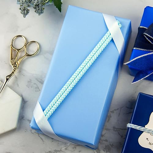 Miniatura 249 de RUSPEPA Papel de regalo negro de color sólido para bodas, cumpleaños, fiestas, felicitaciones y vacaciones, 30 pulgadas x 32.8 pies Negro -,Azul