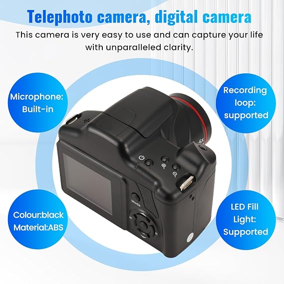 Portable Travel Vlog Camera Photography 16X Digital Zoom 1080P HD SLR Camera Anti-Shake Photo Cameras for Live Stream