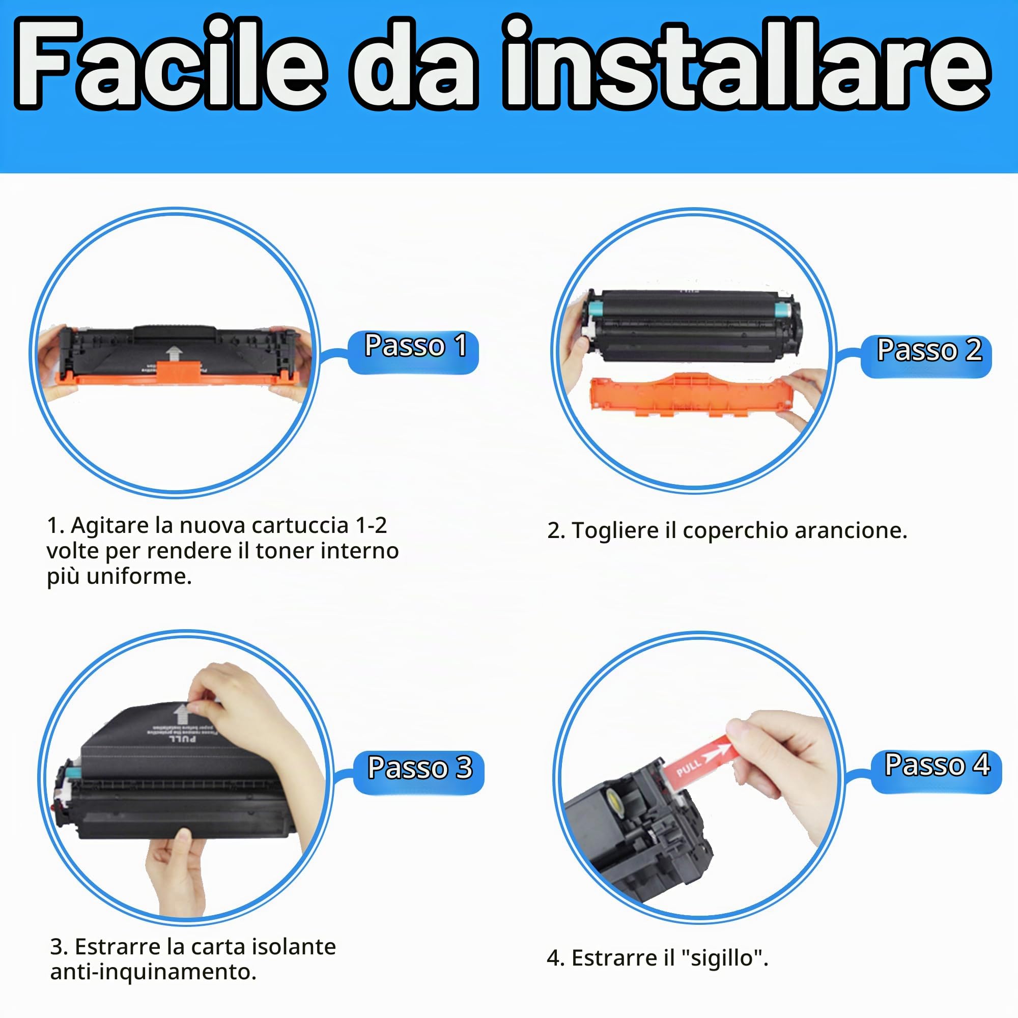 LCL Cartucce di Toner Rigenerate 312X 312A CF380X CF380A CF381A CF382A CF383A (1Nero 1Ciano 1Magenta 1Giallo) Sostituzione per HP Color LaserJet Pro M476dn MFP/M476dw MFP/M476nw MFP