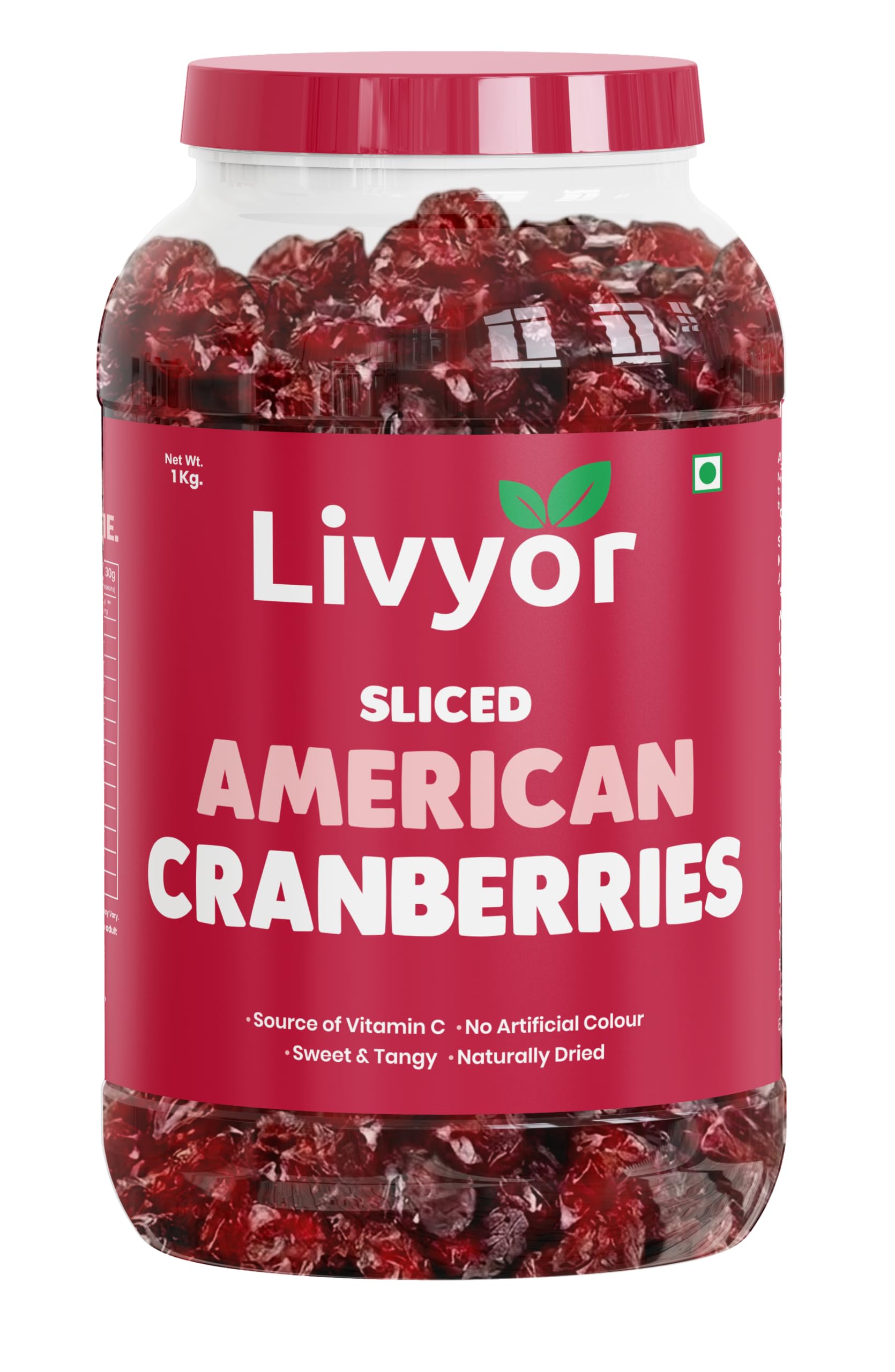 Livyor Sliced Craberries - 1kg | Naturally Dried | Dry Fruits | Rich in Fibre | Healthy and Tasty | Naturally Sweet | Pack of 1-image-18
