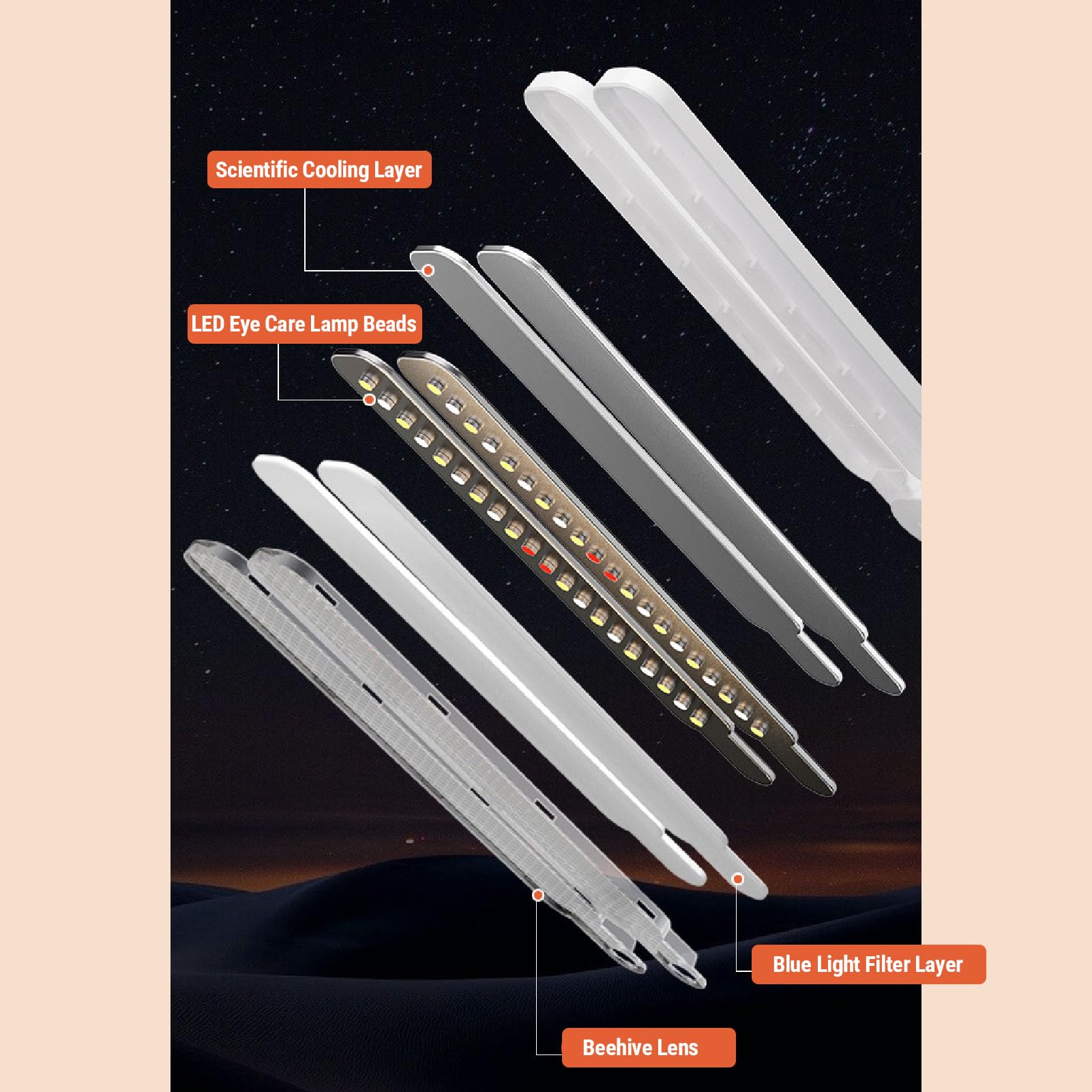 Lampada da Scrivania a LED Pieghevole Regolabile con orologio. Controlli Touch Intuitivi per Un'illuminazione Personalizzata a Casa o in Ufficio