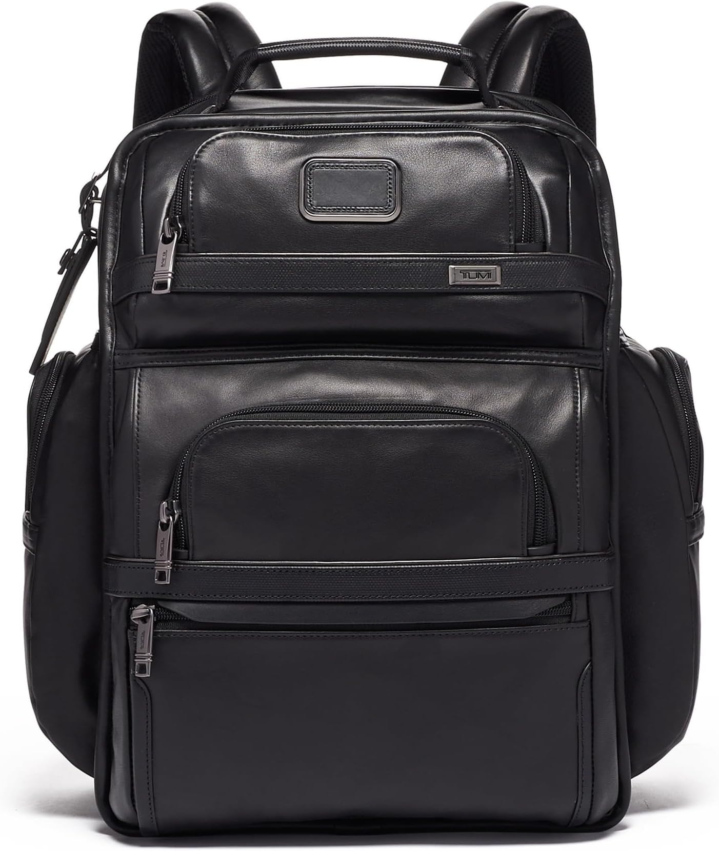 Alpha Brief Pack - Men's and Women's Work and Travel Laptop Backpack with Padded Adjustable Strap - Fits Up to 15" Screen - Black Leather