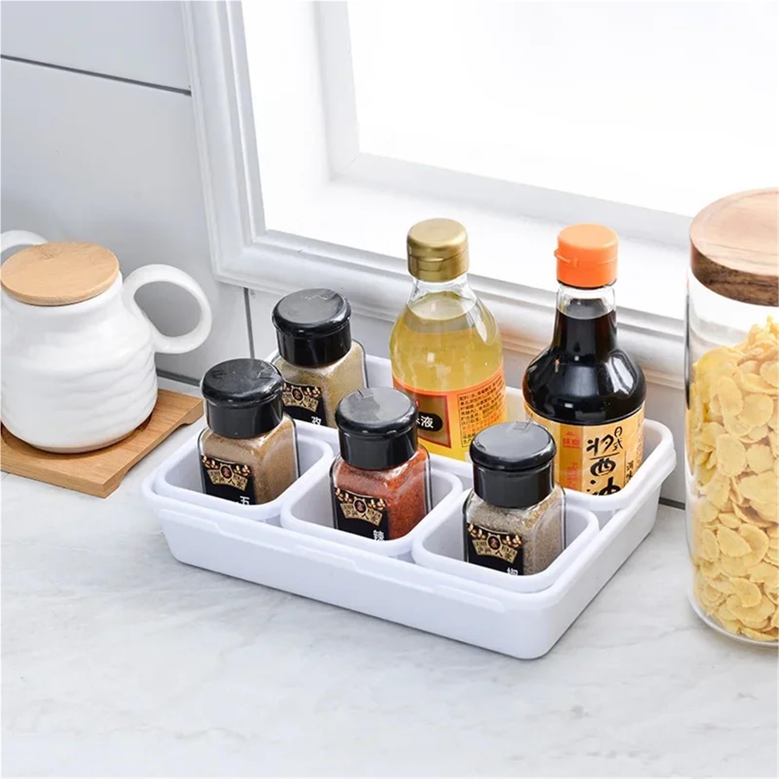 8 Stück verstellbare Schubladen-Organizer-Box-Tabletts Make-up-Kosmetik-Sonstiges-Teilerhalter Küche Badezimmer Schrank Schmuckschatulle Für Schminktisch(White)