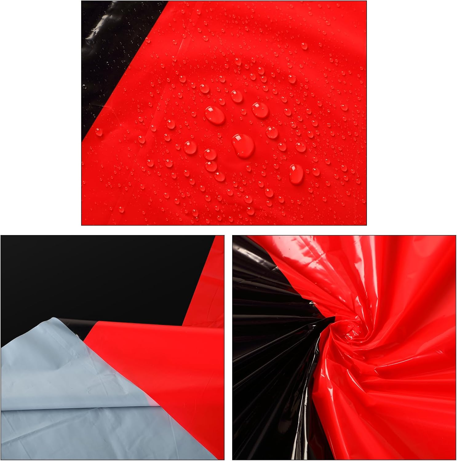 Remagr 8 Pcs Round Plastic Tablecloth 84 Inch Disposable Tablecloth Party Table Cover for Graduation Wedding Birthday Retirement Decoration (Black,Red)