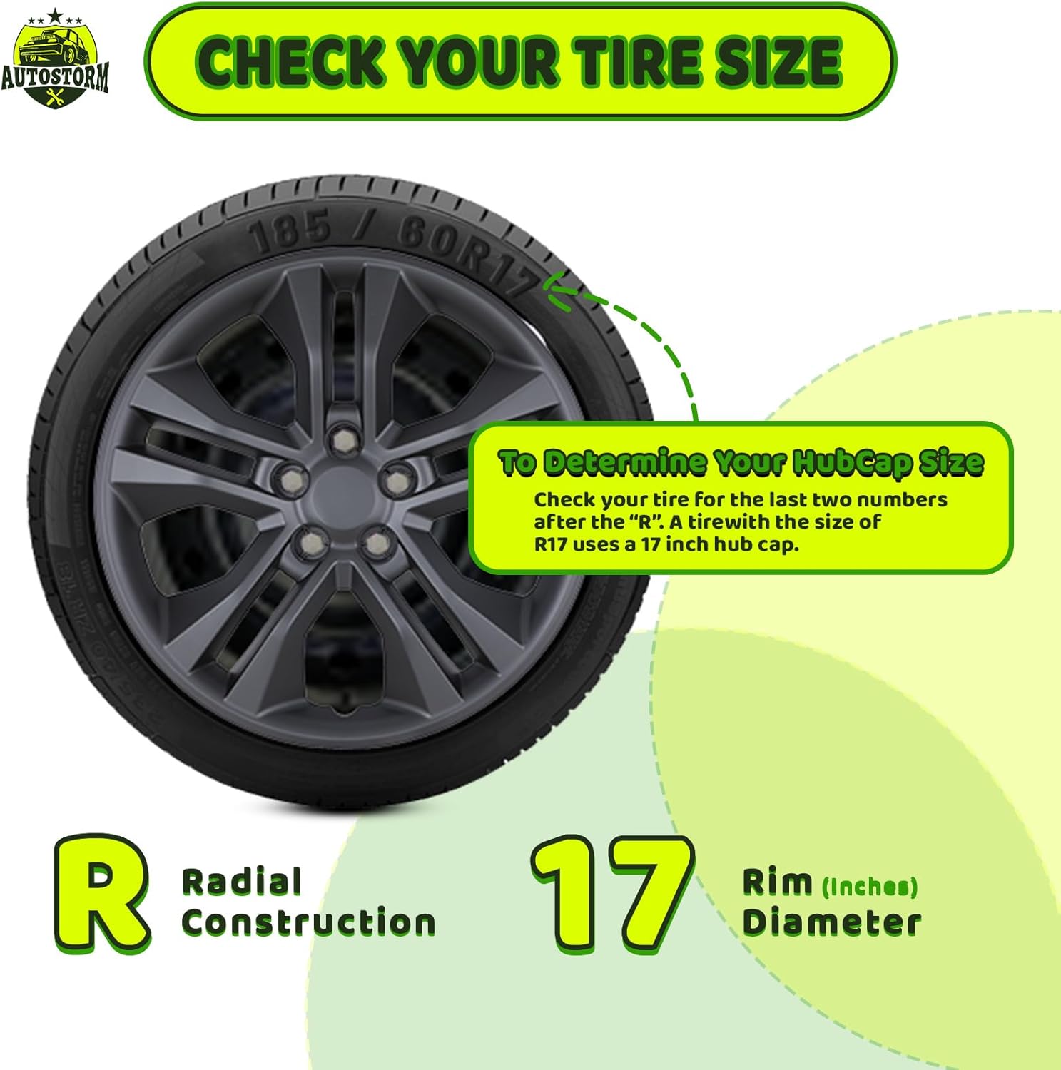 AUTOWIKI 17" Hubcaps for 2013-2025 Ford Escape, PP Material Bolt-on Installation, OE Replacement Hub Caps, 17 Inch Wheel Rim Covers for LJ6Z1130A1, Matte Black, 4 Pieces