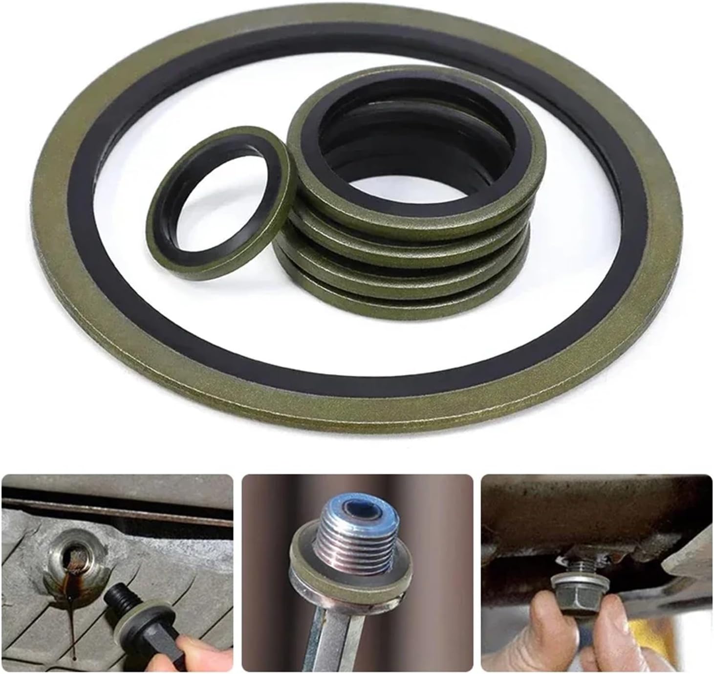 10Pcs M5 - M30 Rubber Gasket Kit for Car Oil Pan Drainage Bolt Pad Replaceable Combination Washer Sealing(M20)