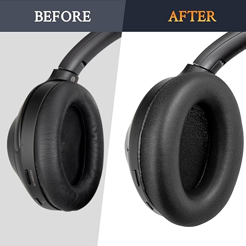 Miniatura 5 de SOULWIT Almohadillas de repuesto profesionales para auriculares Sony WH-1000XM3 (WH1000XM3), almohadillas con piel de cordero más suave, espuma de