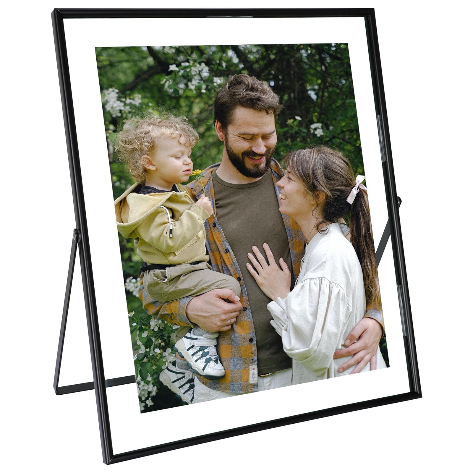 AhaGo Black Floating Picture Frame, 10x12 Inches, For Photo 9x11, 8x10, 7x9, Classy For Wedding, Anniversary, Birthday, Home or Office Decoration