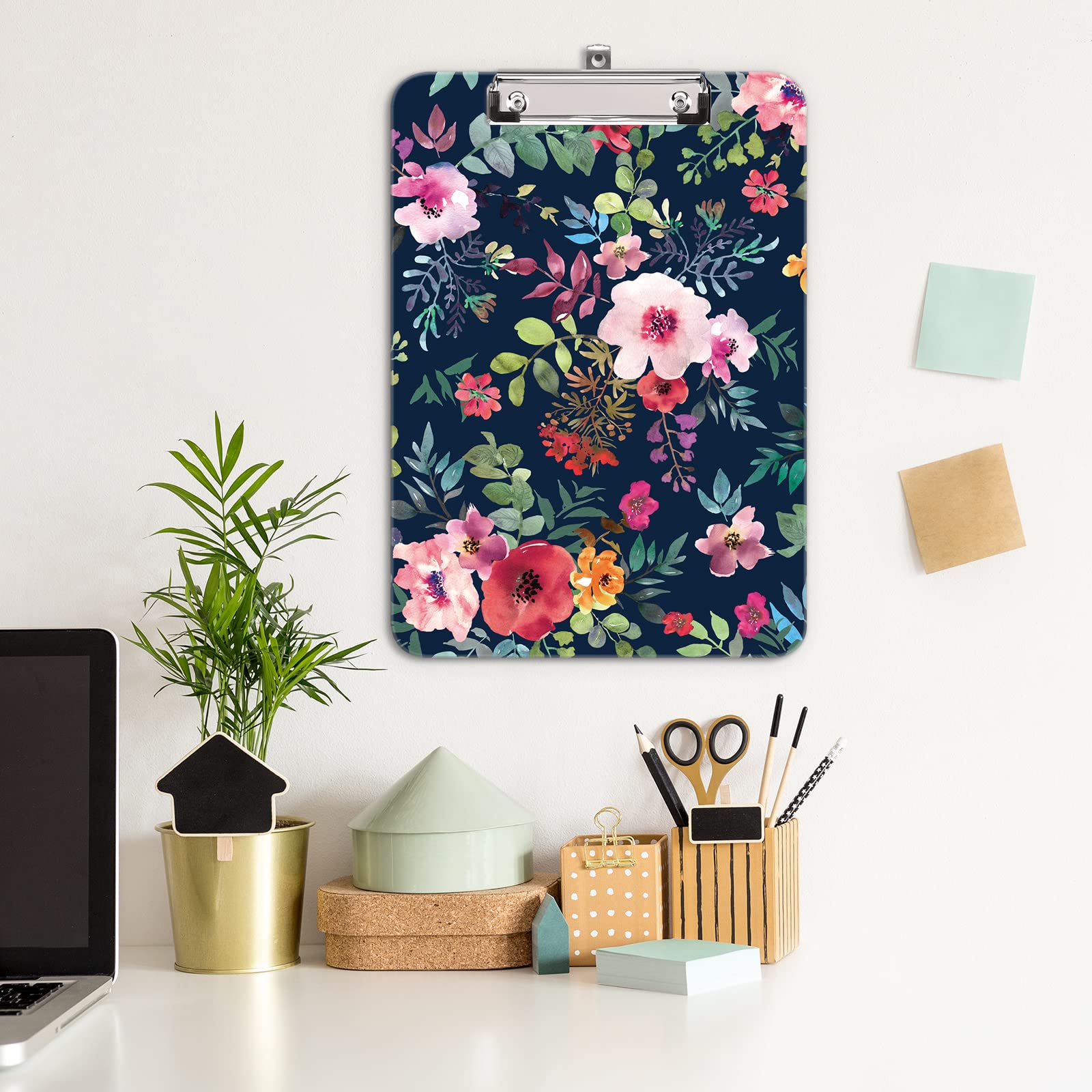 Hongri Portapapeles de plástico, tamaño carta A4 estándar para estudiantes, profesores, mujeres y niños, clip de perfil bajo, portapapeles decorativos, bonito patrón personalizado, tamaño 9 x 12.5