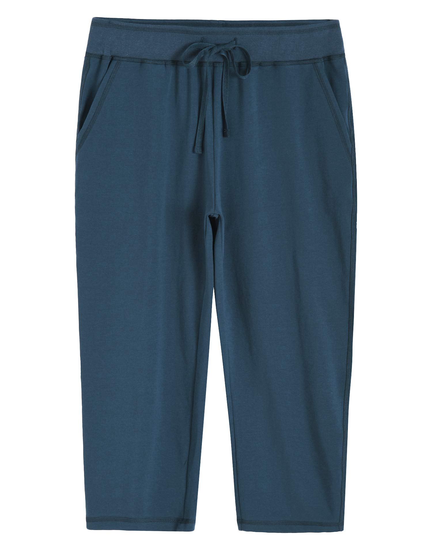 Weintee Womens Knit Sweatpants Capri Pants with Pockets