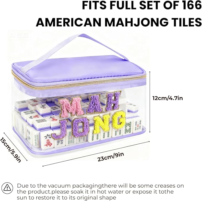 Bolsa Transparente PVC para Mahjong con Bordado MAH Jong miniatura 2