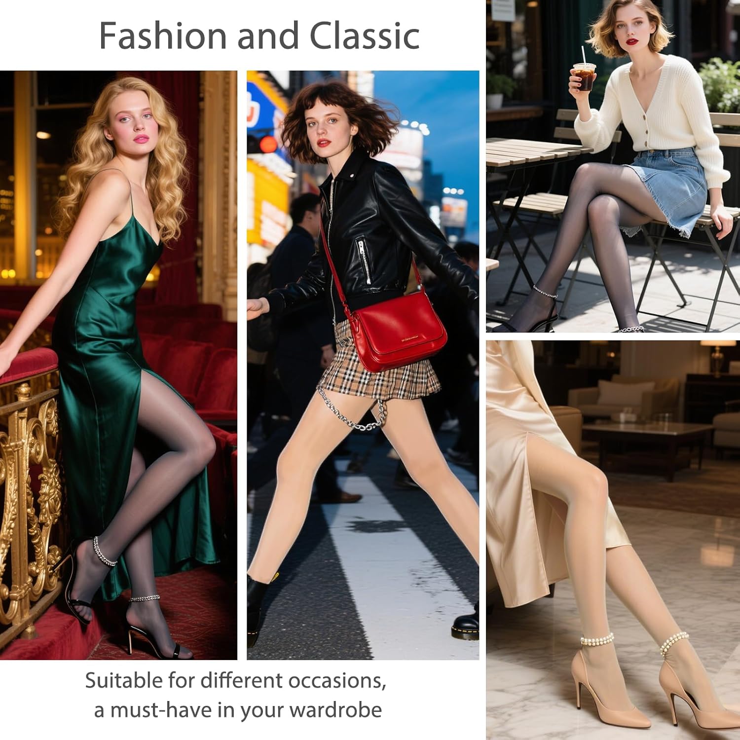 2 Pairs Rip Resistant Pantyhose for Women Sheer Tights Control Top Pantyhose 10D T-Crotch High Waist Stockings - Image 5