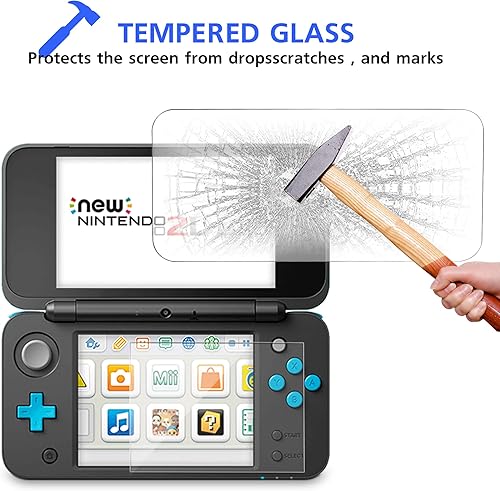 Miniatura 3 de Protector de pantalla 2DS XL, pantalla LCD superior de vidrio templado para pantalla superior y película de PET de cristal transparente HD
