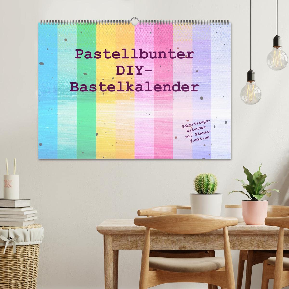 CALVENDO - Pastellbunter DIY-Bastelkalender (Wandkalender 2027 DIN A2 quer), Monatskalender: Hochwertiger Do-it-yourself-Kalender für Fotos, zum Malen, Basteln und Selbstgestalten - für Kinder und Erw