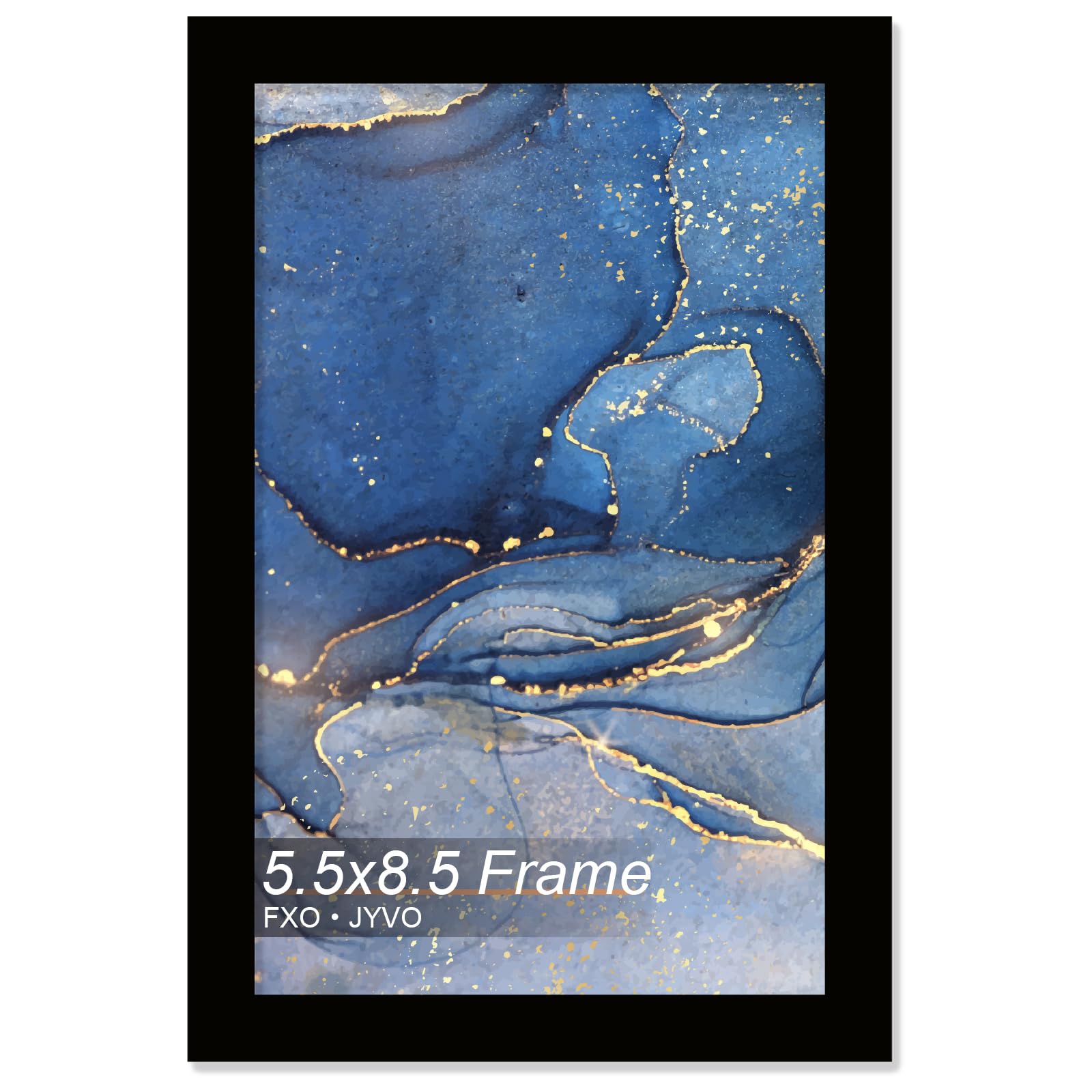 Fxojyvo 5.5x8.5 Picture Frame, Black Frame for 5.5 x 8.5 Inch Picture Poster Photo, Light Weight and High Transparent 5.5 by 8.5 Frame for Wall - 1 Pack/Black/5.5"x8.5" — image 1