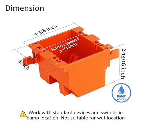 Vista 10 de CLOUDY BAY - Caja de salida eléctrica de una sola banda, caja de conexiones de 14 pulgadas cúbicas, caja de trabajo antigua, listado UL 1 Canal