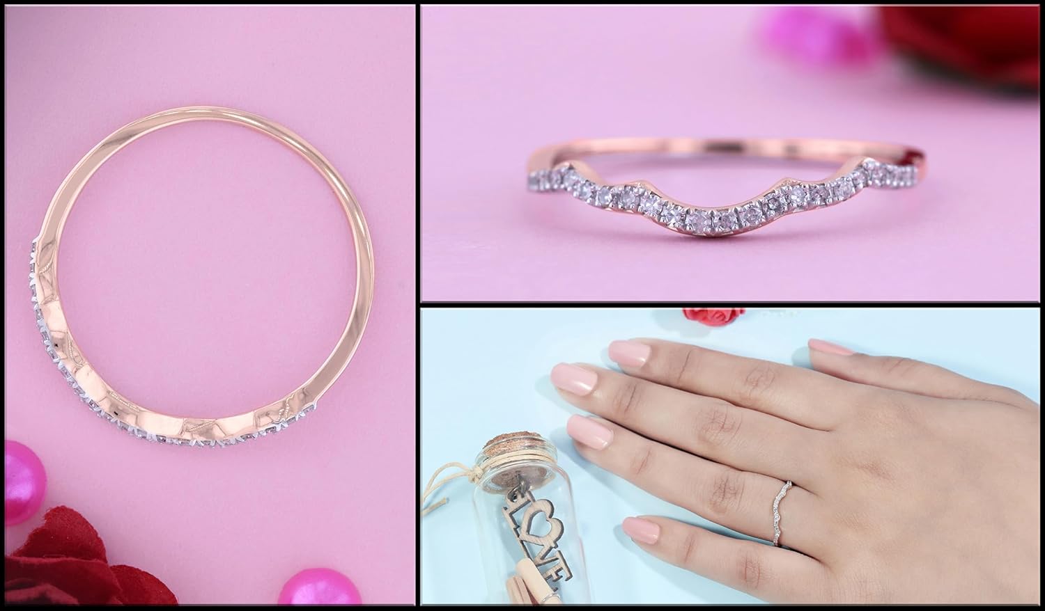 Dazzlingrock Collection Round White Natural Diamond Contour Wedding Band for Women (0.12 Ctw) in Real Solid Gold