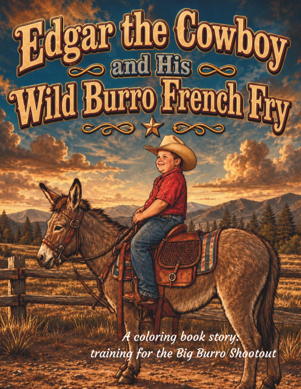 Edgar the Cowboy and his wild Burro French Fry: A coloring book story: Training for the Big Burro Shootout