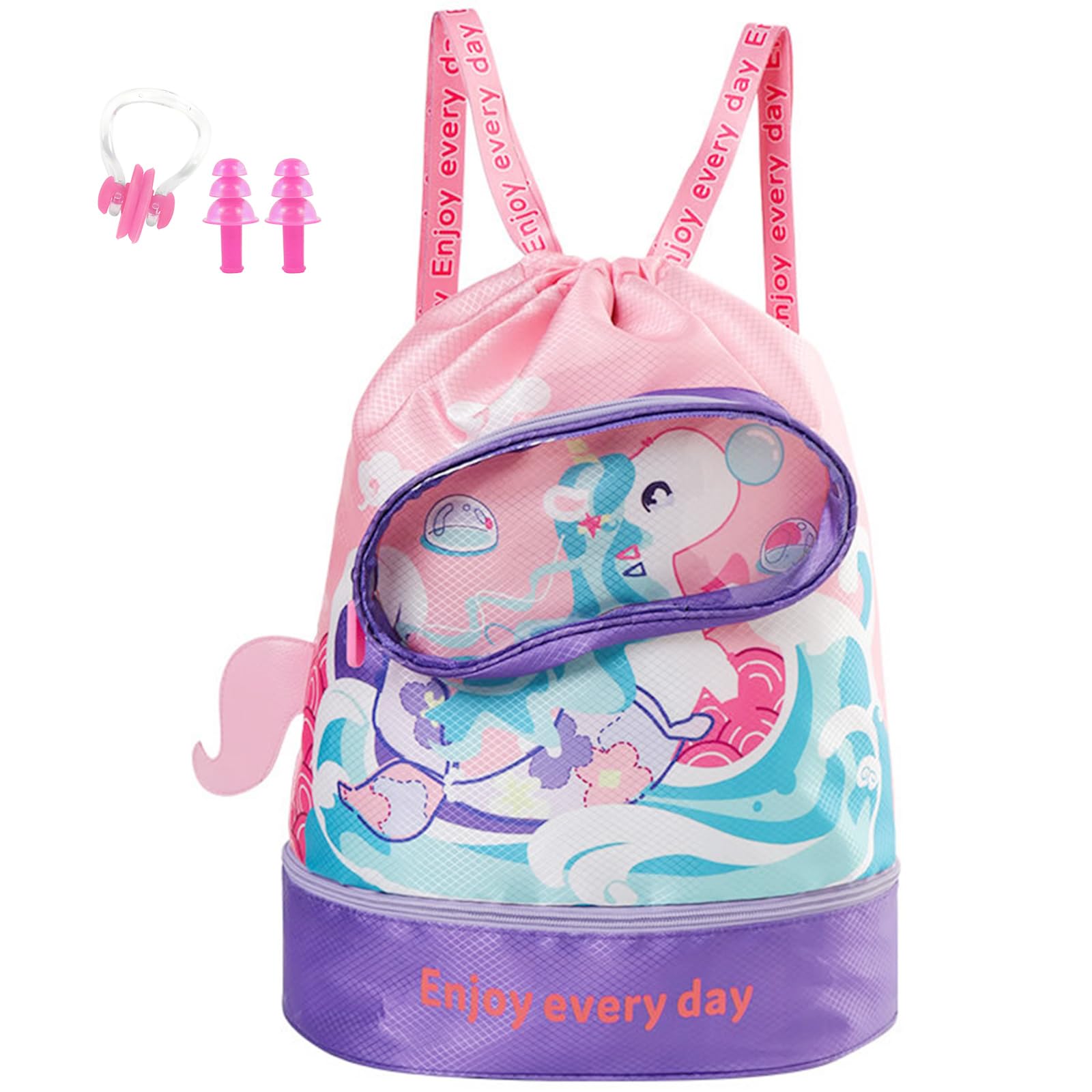 Children's Swimming Backpack,IS MUHE® Dry and Wet Separation Waterproof Storage Bag Portable Drawstring Backpack for Children, Men, Women